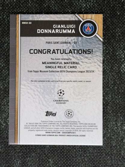 2024-25 Topps Museum Collection UEFA Club Competitions Meaningful Material Relic Card 29/50 - Gianluigi Donnarumma