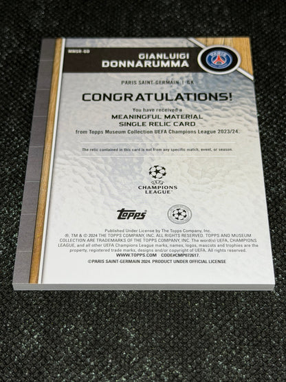 2024-25 Topps Museum Collection UEFA Club Competitions Meaningful Material Relic Card 29/50 - Gianluigi Donnarumma