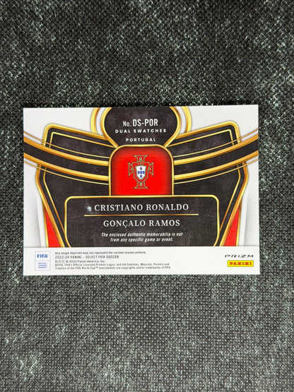 2023-24 Panini Select FIFA Soccer Dual Swatches Silver Prizm - Cristiano Ronaldo & Goncalo Ramos