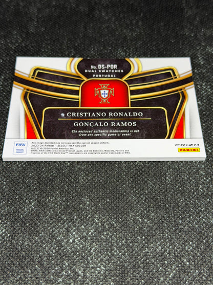 2023-24 Panini Select FIFA Soccer Dual Swatches Silver Prizm - Cristiano Ronaldo & Goncalo Ramos
