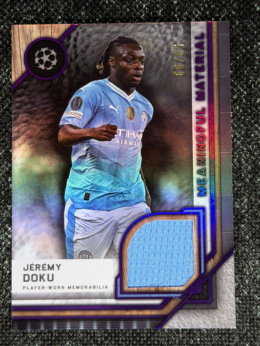 2024-25 Topps Museum Collection UEFA Club Competitions Meaningful Materials Relic Card 58/99 - Jeremy Doku