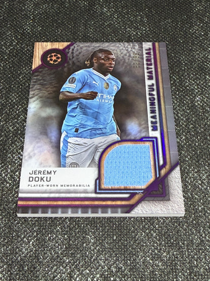 2024-25 Topps Museum Collection UEFA Club Competitions Meaningful Materials Relic Card 58/99 - Jeremy Doku