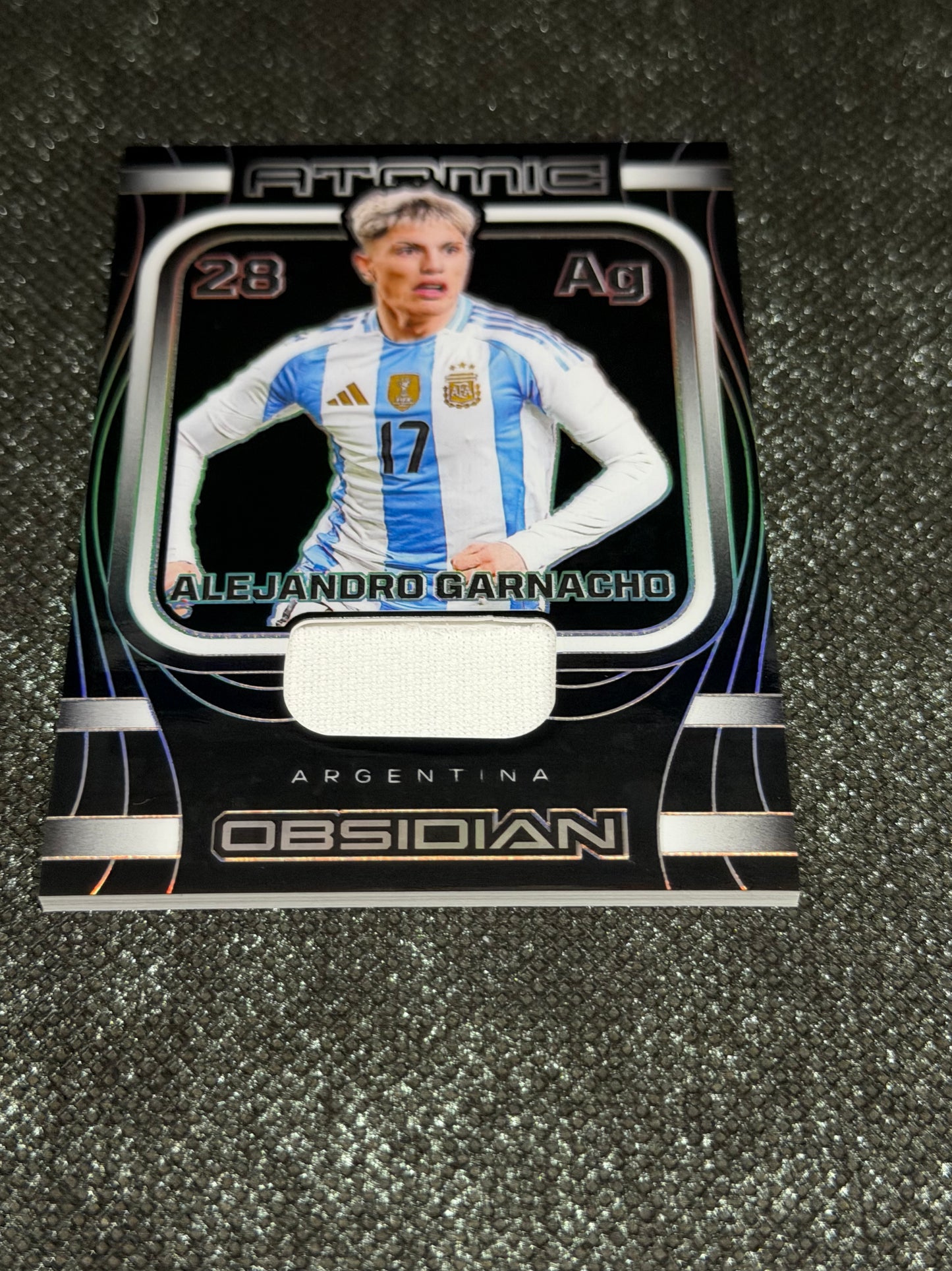 2023-24 Panini Obsidian Soccer Atomic Materials 49/99 - Alejandro Garnacho