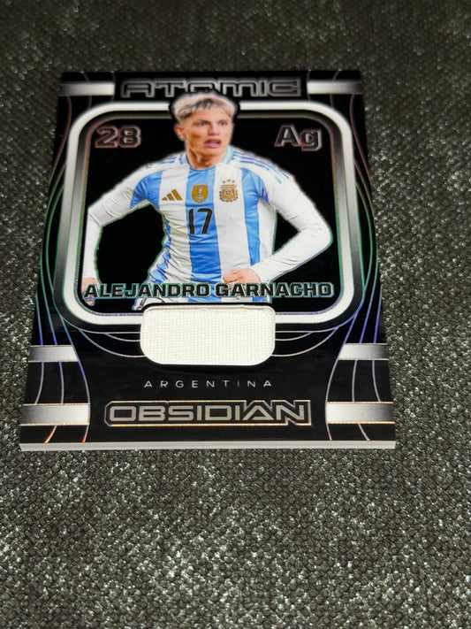 2023-24 Panini Obsidian Soccer Atomic Materials 49/99 - Alejandro Garnacho
