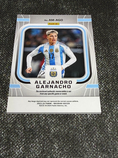 2023-24 Panini Obsidian Soccer Atomic Materials 49/99 - Alejandro Garnacho