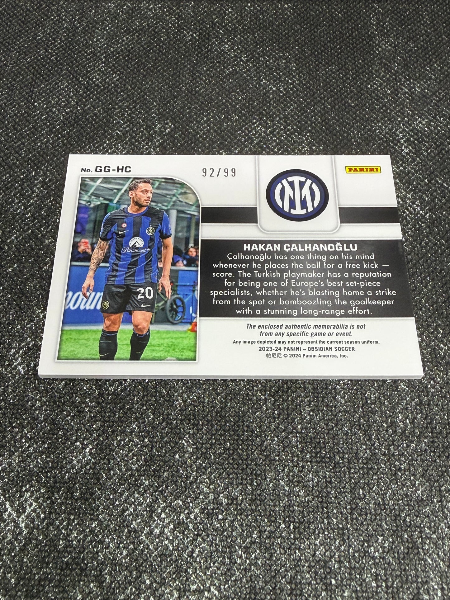 2023-24 Panini Obsidian Soccer Galaxy Gear 92/99 - Hakan Calhanoglu