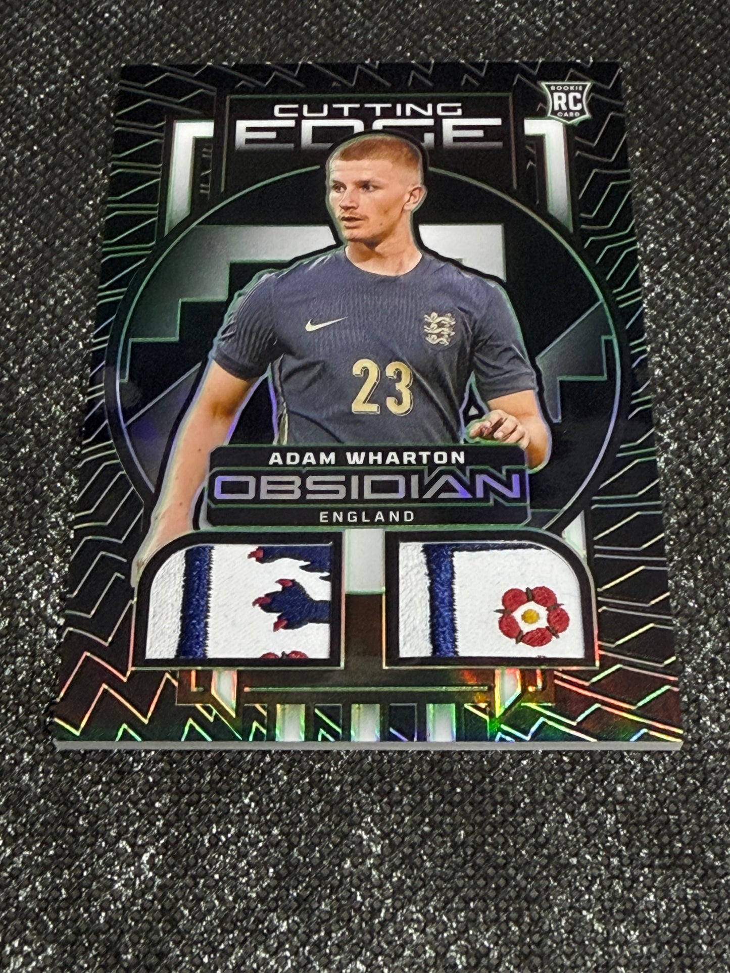 2023-24 Panini Obsidian Soccer Cutting Edge Material RC 4/5 - Adam Wharton