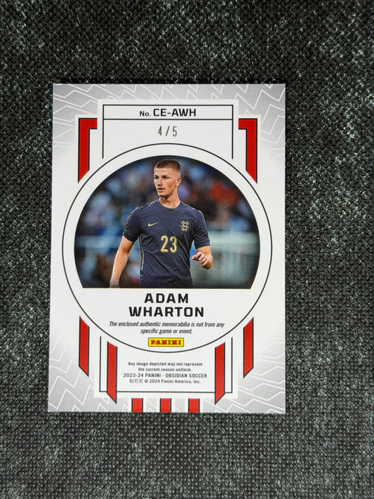 2023-24 Panini Obsidian Soccer Cutting Edge Material RC 4/5 - Adam Wharton