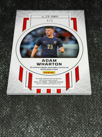 2023-24 Panini Obsidian Soccer Cutting Edge Material RC 4/5 - Adam Wharton