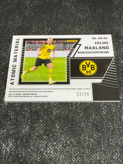 2021-22 Panini Obsidian Soccer Atomic Material 22/25 - Erling Haaland