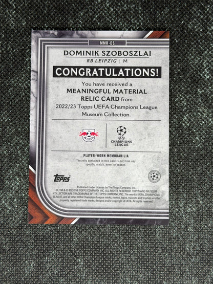 2022-23 Topps UEFA Champions League Museum Collection Meaningful Material Relic Card 123/250 - Dominik Szoboszlai