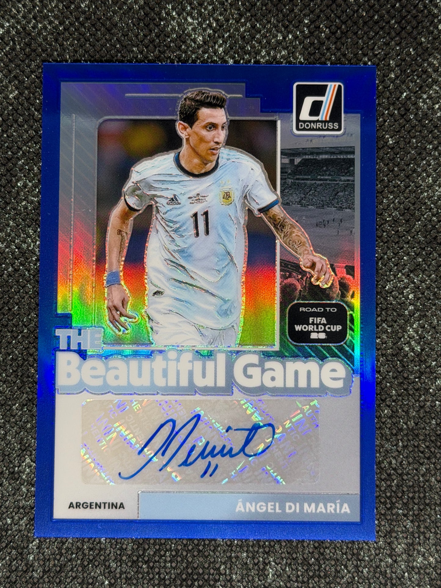 2025-26 Panini Donruss Road To World Cup 26 Soccer The Beautiful Game Autograph Blue 45/49 - Angel Di Maria
