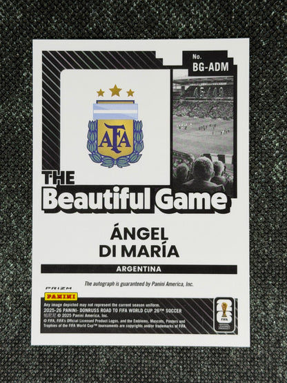 2025-26 Panini Donruss Road To World Cup 26 Soccer The Beautiful Game Autograph Blue 45/49 - Angel Di Maria