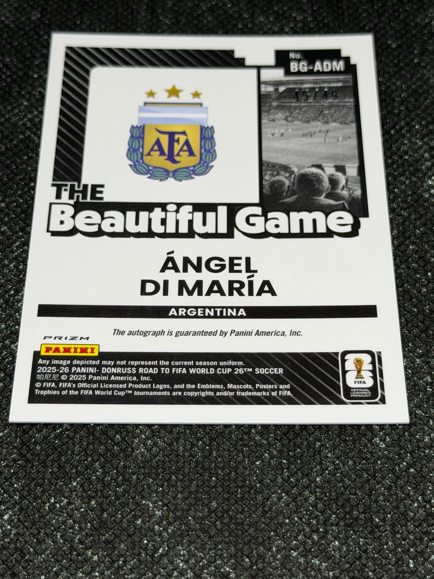 2025-26 Panini Donruss Road To World Cup 26 Soccer The Beautiful Game Autograph Blue 45/49 - Angel Di Maria