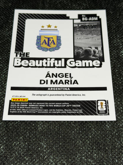 2025-26 Panini Donruss Road To World Cup 26 Soccer The Beautiful Game Autograph Blue 45/49 - Angel Di Maria