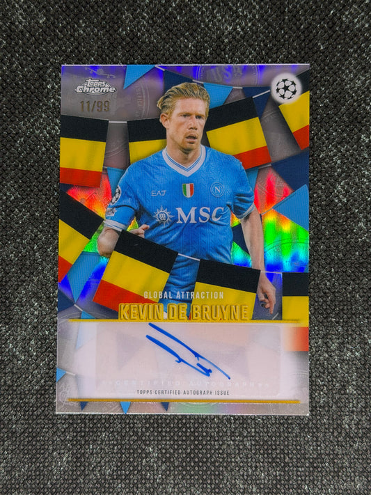 2025-26 Topps Chrome UEFA Club Competitions Global Attraction : Summer of 2026 Autograph Card 11/99 - Kevin De Bruyne