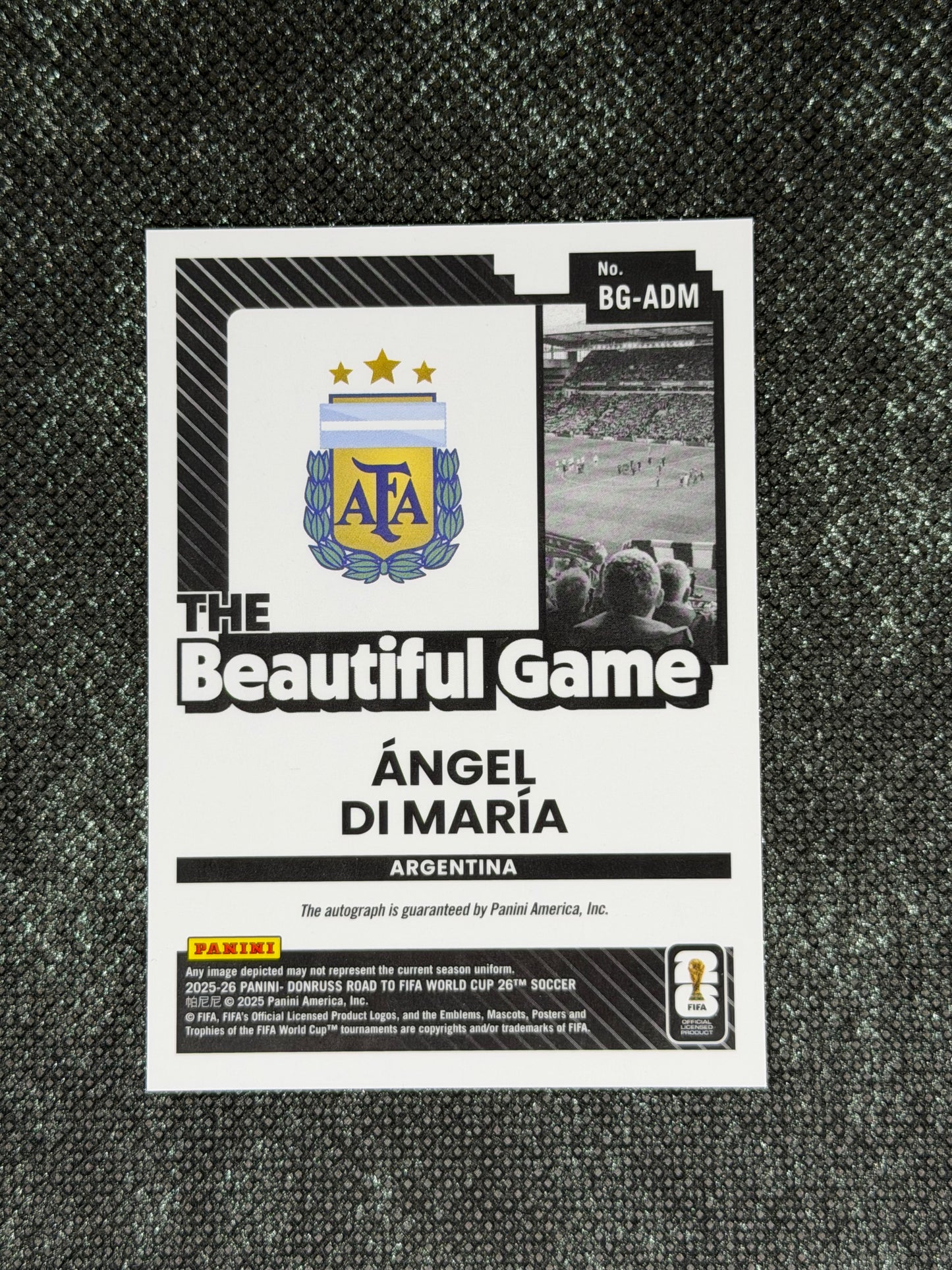 2025-26 Panini Donruss Road To World Cup 26 Soccer The Beautiful Game Autograph - Angel Di Maria