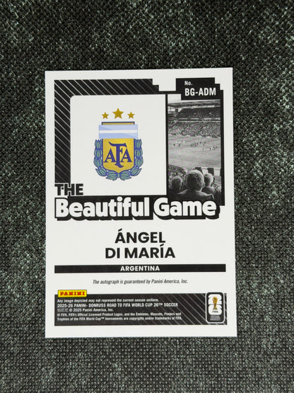 2025-26 Panini Donruss Road To World Cup 26 Soccer The Beautiful Game Autograph - Angel Di Maria