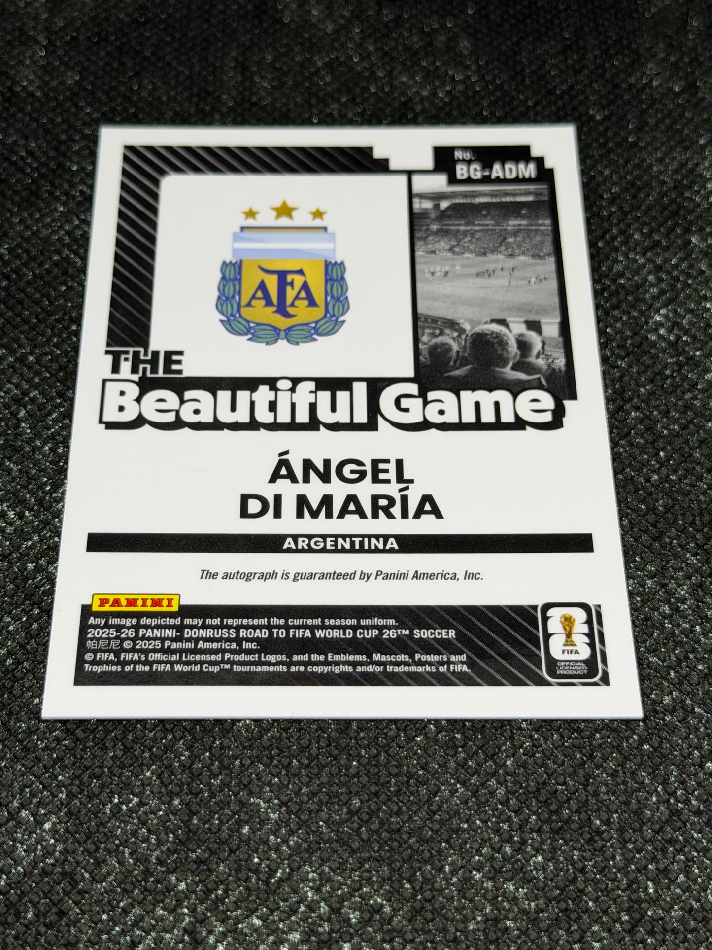 2025-26 Panini Donruss Road To World Cup 26 Soccer The Beautiful Game Autograph - Angel Di Maria