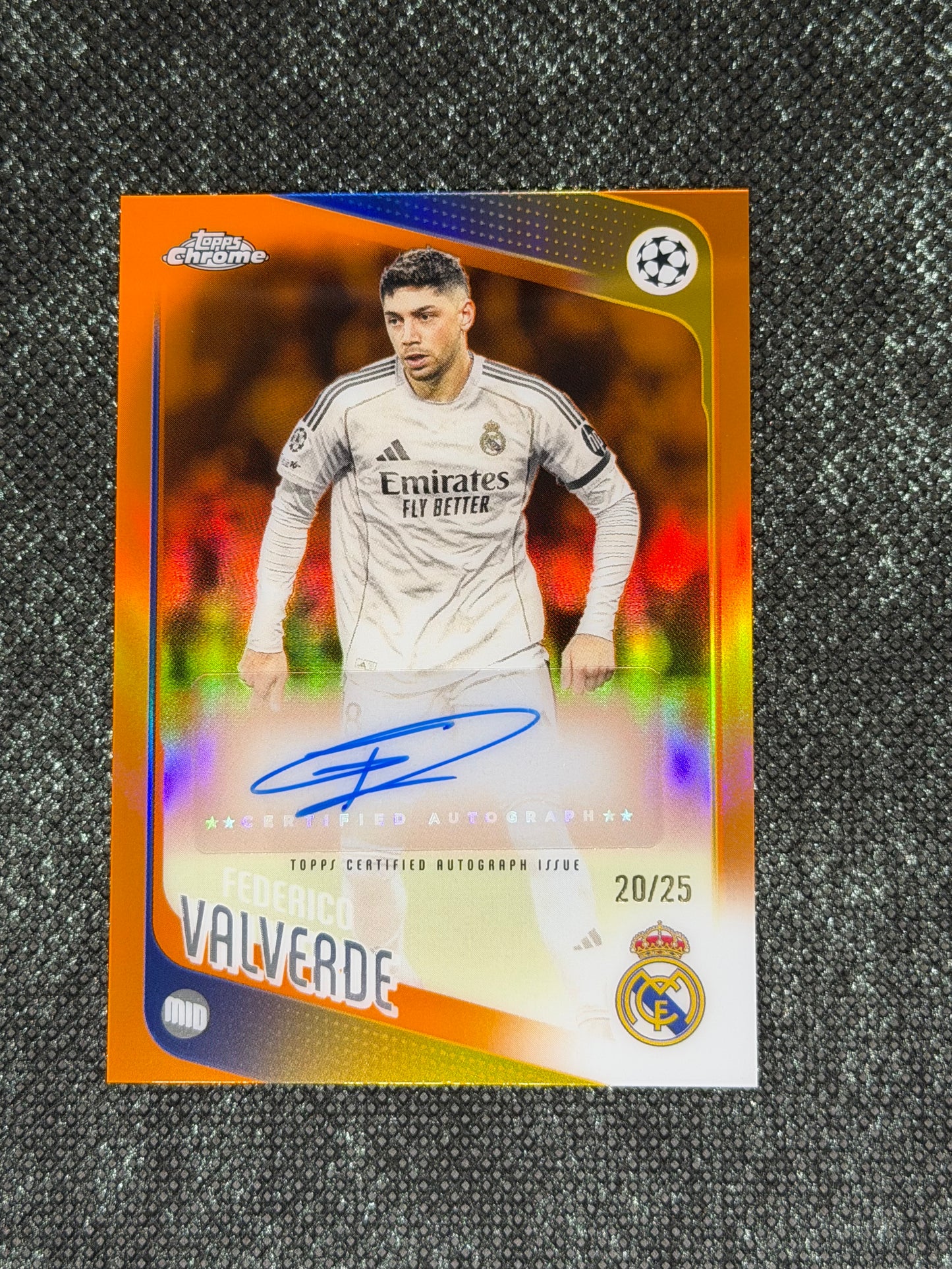 2025-26 Topps Chrome UEFA Club Competitions Autograph Card Orange 20/25- Frederico Valverde