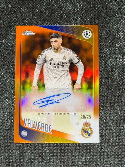 2025-26 Topps Chrome UEFA Club Competitions Autograph Card Orange 20/25- Frederico Valverde