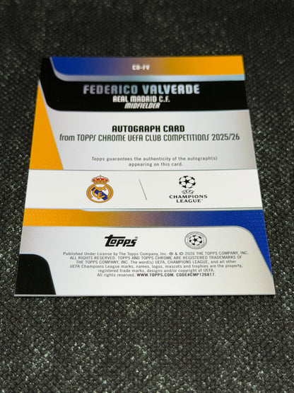 2025-26 Topps Chrome UEFA Club Competitions Autograph Card Orange 20/25- Frederico Valverde
