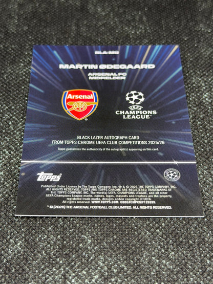 2025-26 Topps Chrome UEFA Club Competitions Black Lazer Autograph Card - Martin Odegaard