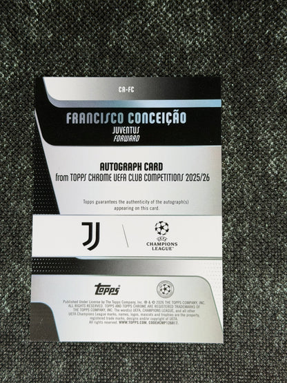 2025-26 Topps Chrome UEFA Club Competitions Blue Autograph Card 136/150 - Francisco Conceicao