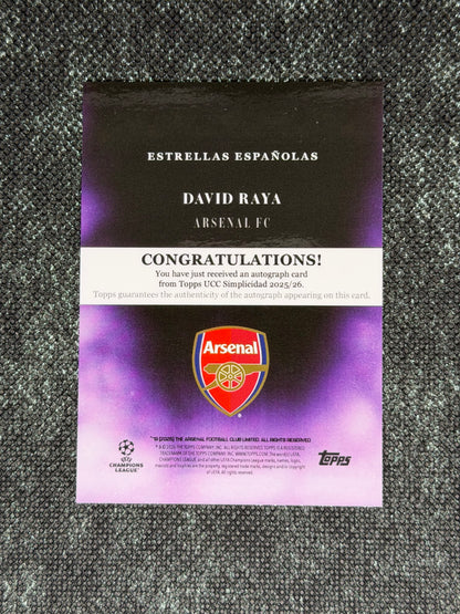 2025-26 Topps Simplicidad UEFA Club Competitions Estrellas Espanolas Autograph Card 36/50 - David Raya