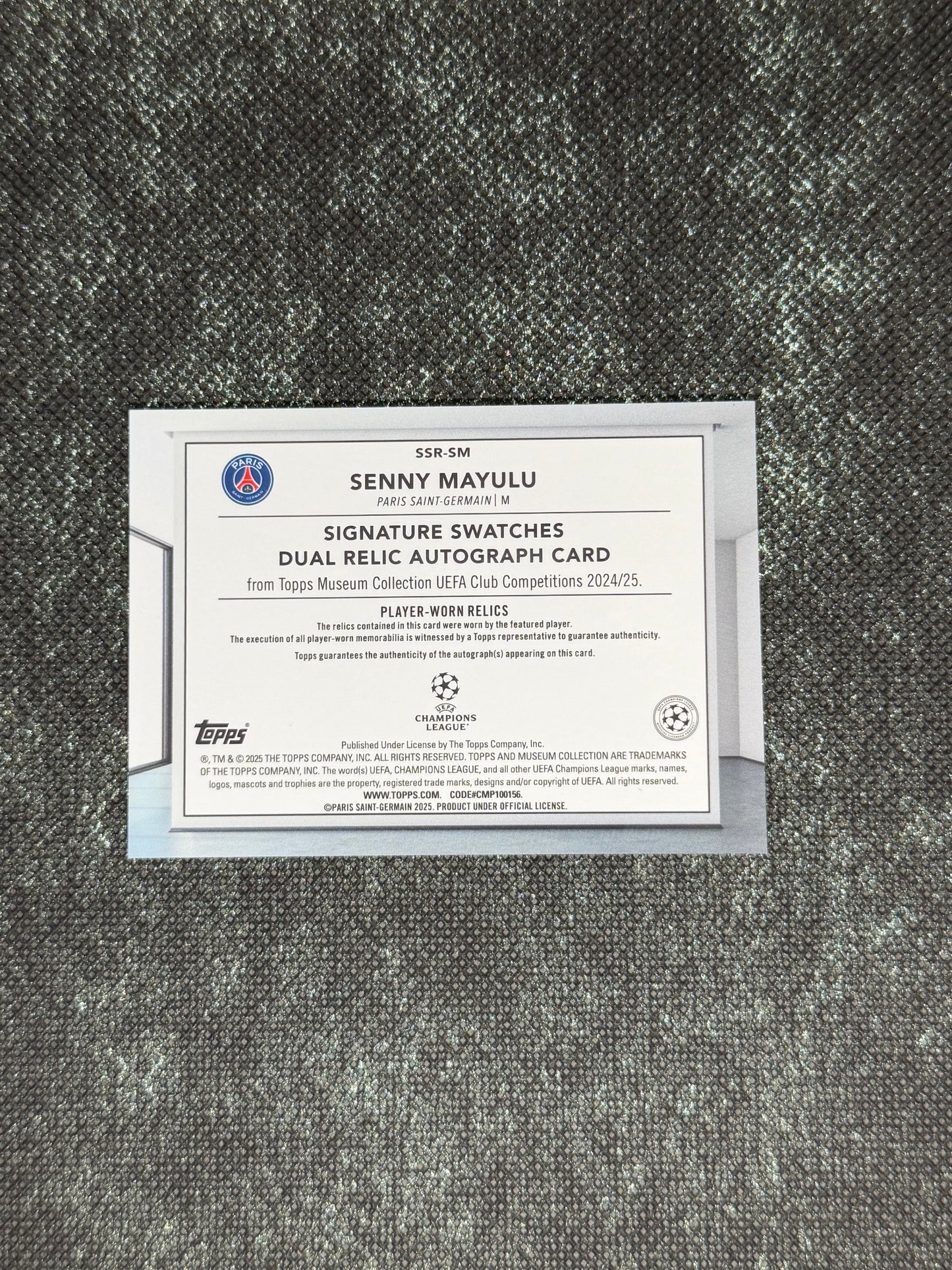 2024-25 Topps Museum Collection Signature Swatches Dual Relic Autograph Rookie Card 177/199 - Seny Mayulu