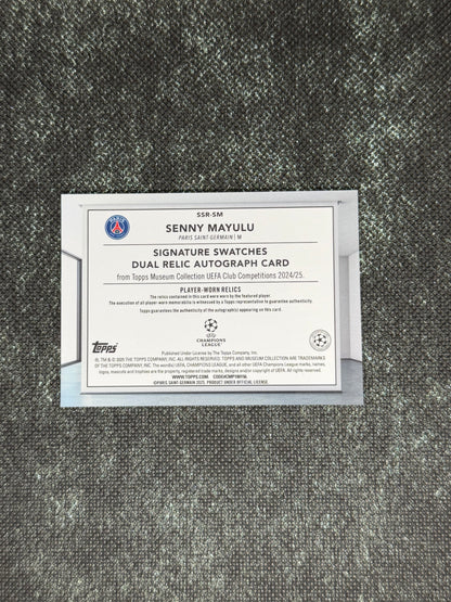 2024-25 Topps Museum Collection Signature Swatches Dual Relic Autograph Rookie Card 177/199 - Seny Mayulu