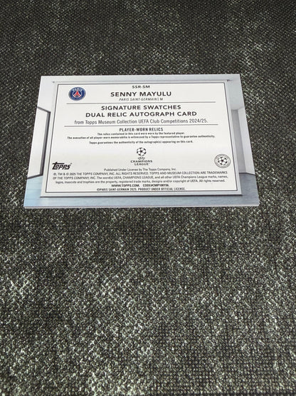 2024-25 Topps Museum Collection Signature Swatches Dual Relic Autograph Rookie Card 177/199 - Seny Mayulu