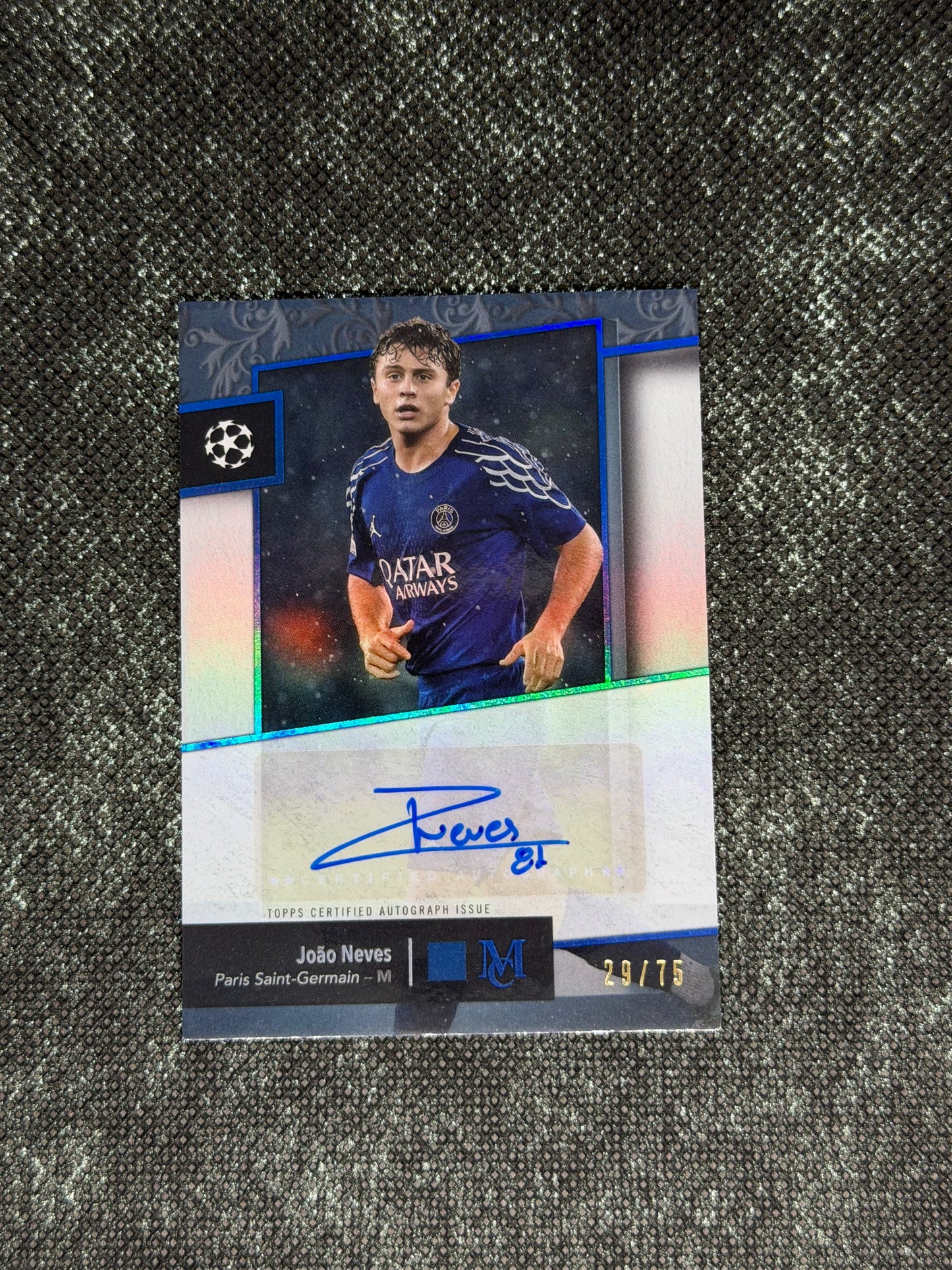 2024-25 Topps Museum Collection UEFA Club Competitions Archival Autograph 29/75 - Joao Neves
