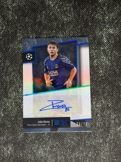 2024-25 Topps Museum Collection UEFA Club Competitions Archival Autograph 29/75 - Joao Neves