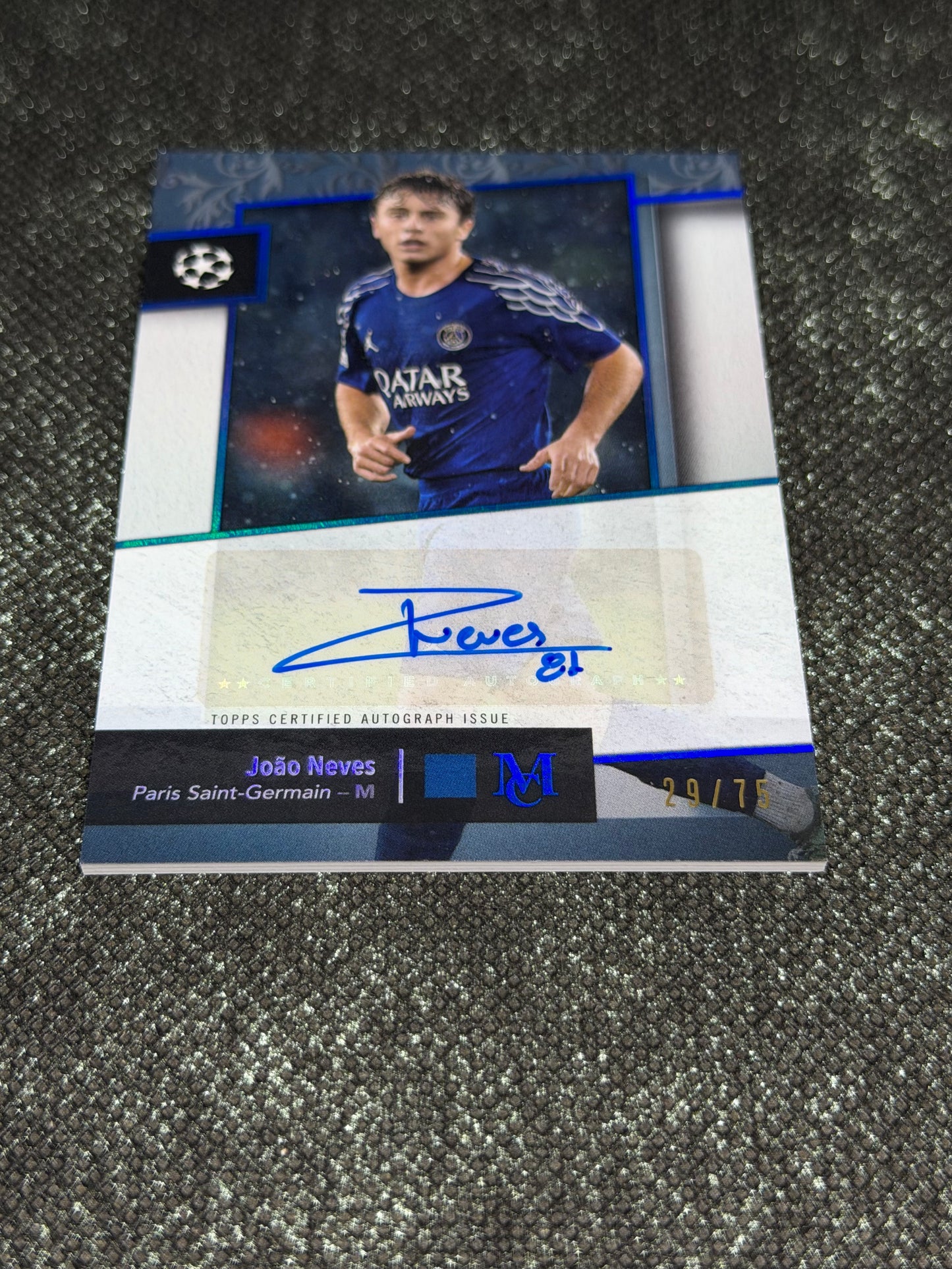 2024-25 Topps Museum Collection UEFA Club Competitions Archival Autograph 29/75 - Joao Neves