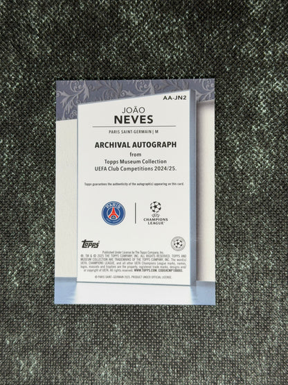2024-25 Topps Museum Collection UEFA Club Competitions Archival Autograph 29/75 - Joao Neves
