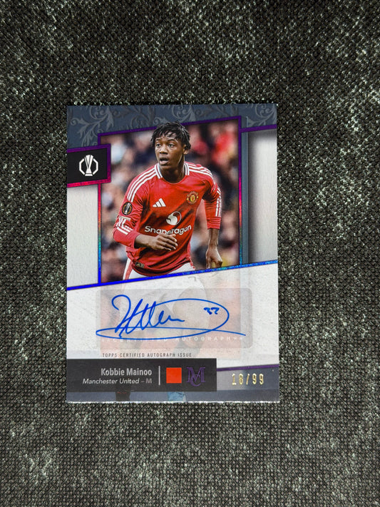 2024-25 Topps Museum Collection UEFA Club Competitions Archival Autograph 18/99 - Kobbie Mainoo
