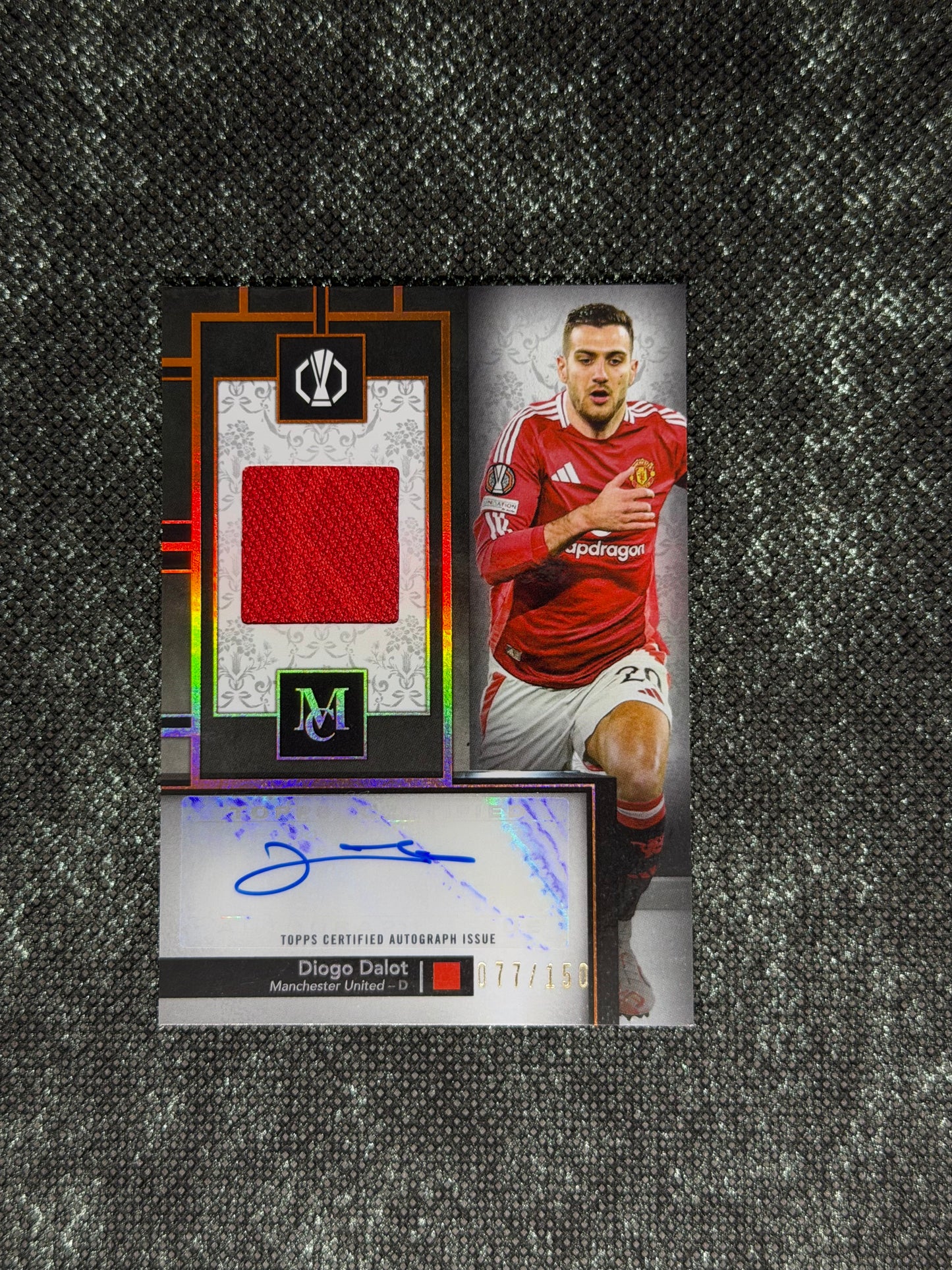 2024-25 Topps Museum Collection UEFA Club Competitions Autograph Relic Card 077/150 - Diego Dalot
