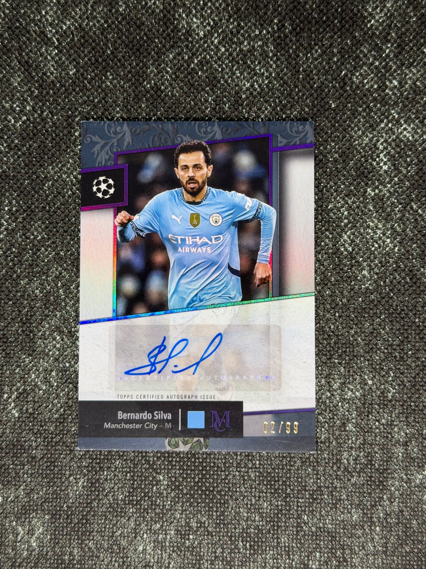 2024-25 Topps Museum Collection UEFA Club Competitions Archival Autograph 02/99 - Bernardo Silva