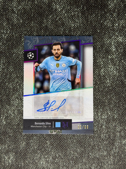 2024-25 Topps Museum Collection UEFA Club Competitions Archival Autograph 02/99 - Bernardo Silva