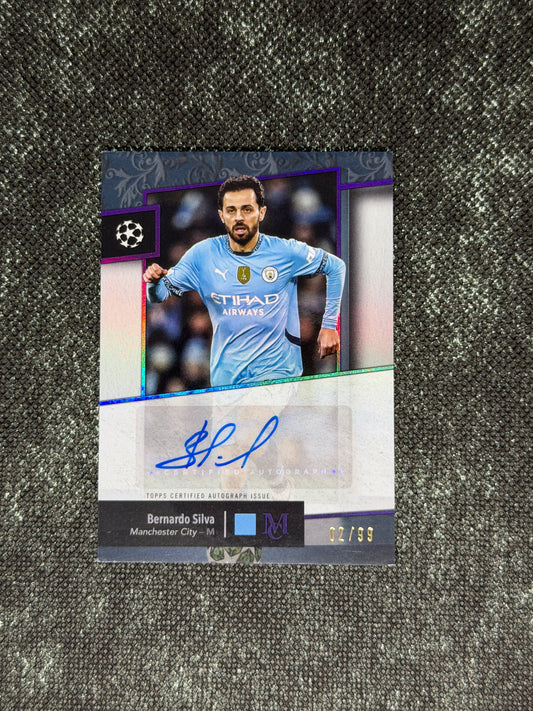 2024-25 Topps Museum Collection UEFA Club Competitions Archival Autograph 02/99 - Bernardo Silva