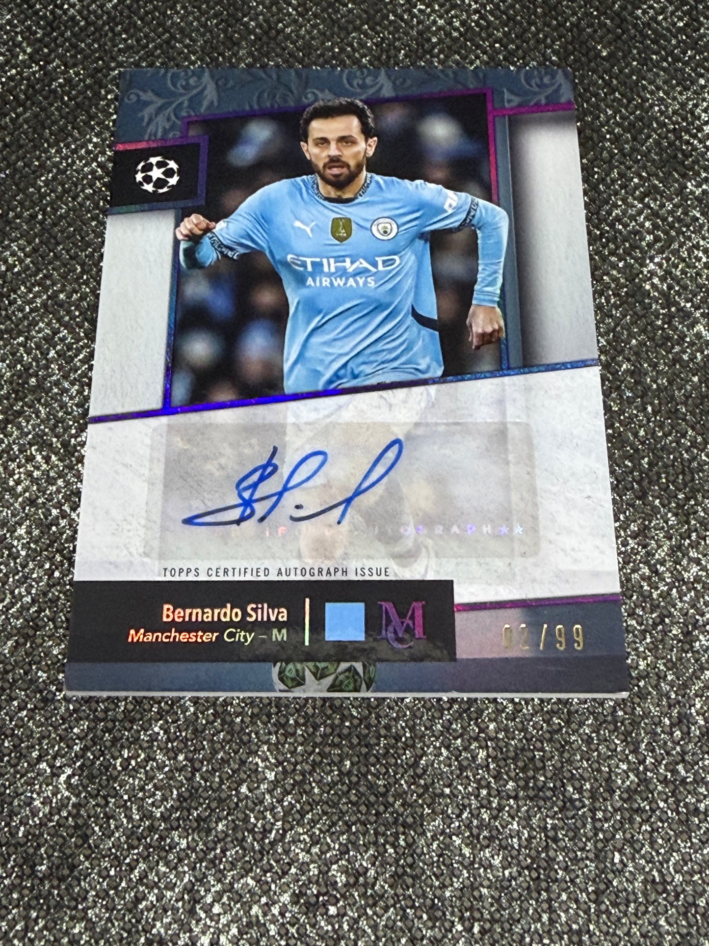 2024-25 Topps Museum Collection UEFA Club Competitions Archival Autograph 02/99 - Bernardo Silva