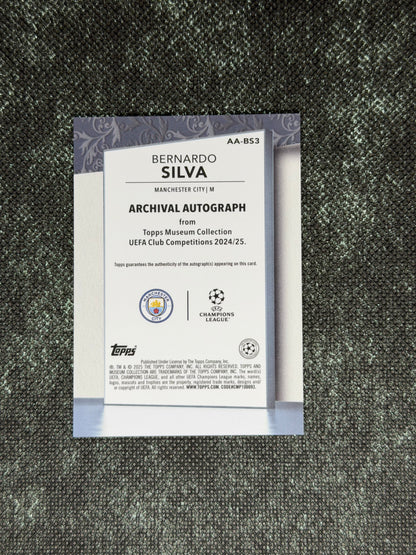 2024-25 Topps Museum Collection UEFA Club Competitions Archival Autograph 02/99 - Bernardo Silva