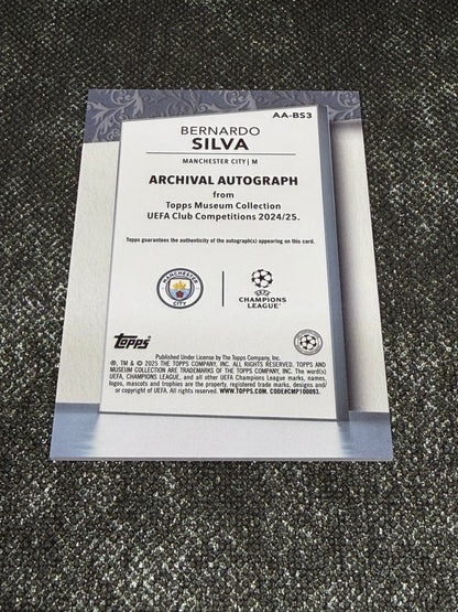 2024-25 Topps Museum Collection UEFA Club Competitions Archival Autograph 02/99 - Bernardo Silva