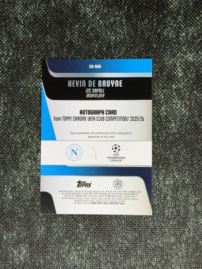2025-26 Topps Chrome UEFA Club Competitions Blue Autograph Card 096/150 - Kevin De Bruyne