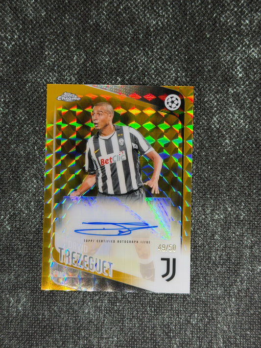 2025-26 Topps Chrome UEFA Club Competitions Gold Geometric Autograph Card 49/50 - David Trezeguet