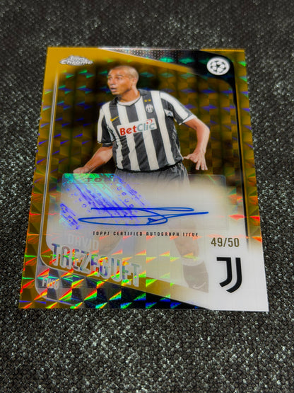 2025-26 Topps Chrome UEFA Club Competitions Gold Geometric Autograph Card 49/50 - David Trezeguet