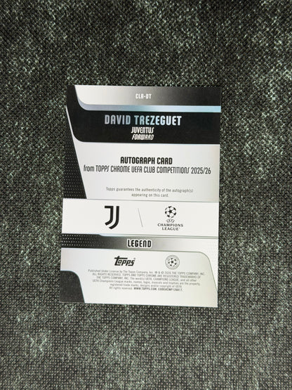 2025-26 Topps Chrome UEFA Club Competitions Gold Geometric Autograph Card 49/50 - David Trezeguet
