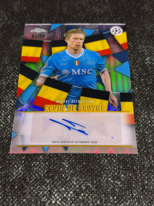 2025-26 Topps Chrome UEFA Club Competitions Global Attraction : Summer of 2026 Autograph Card 81/99 - Kevin De Bruyne