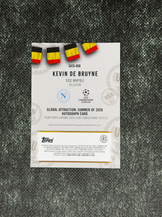 2025-26 Topps Chrome UEFA Club Competitions Global Attraction : Summer of 2026 Autograph Card 81/99 - Kevin De Bruyne